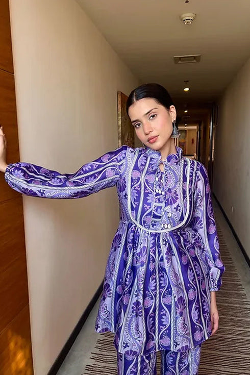 Purple Fusion Kurta Set
